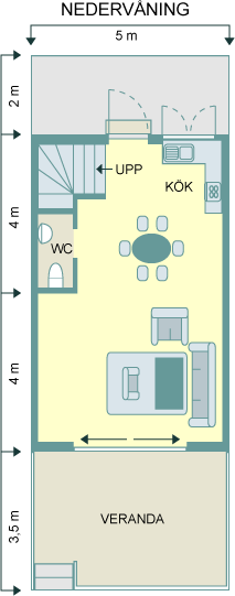 Planritning nedervåningen